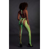 Ouch! Glow Combinaison Filet et Dos nu Vert Fluo